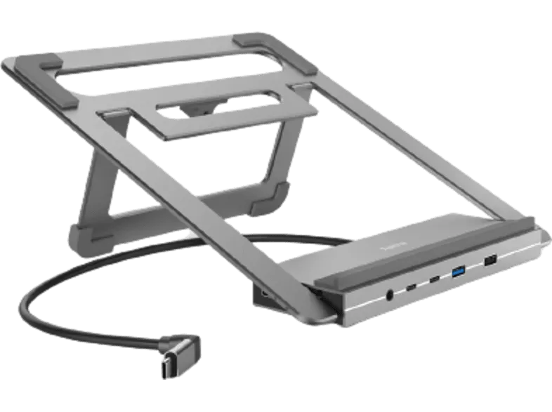 Docking station - Hama 00200139, 12 puertos en 1, Conector USB - C, Resolución 4K, Puerto de Audio de 3,5 mm, Gris