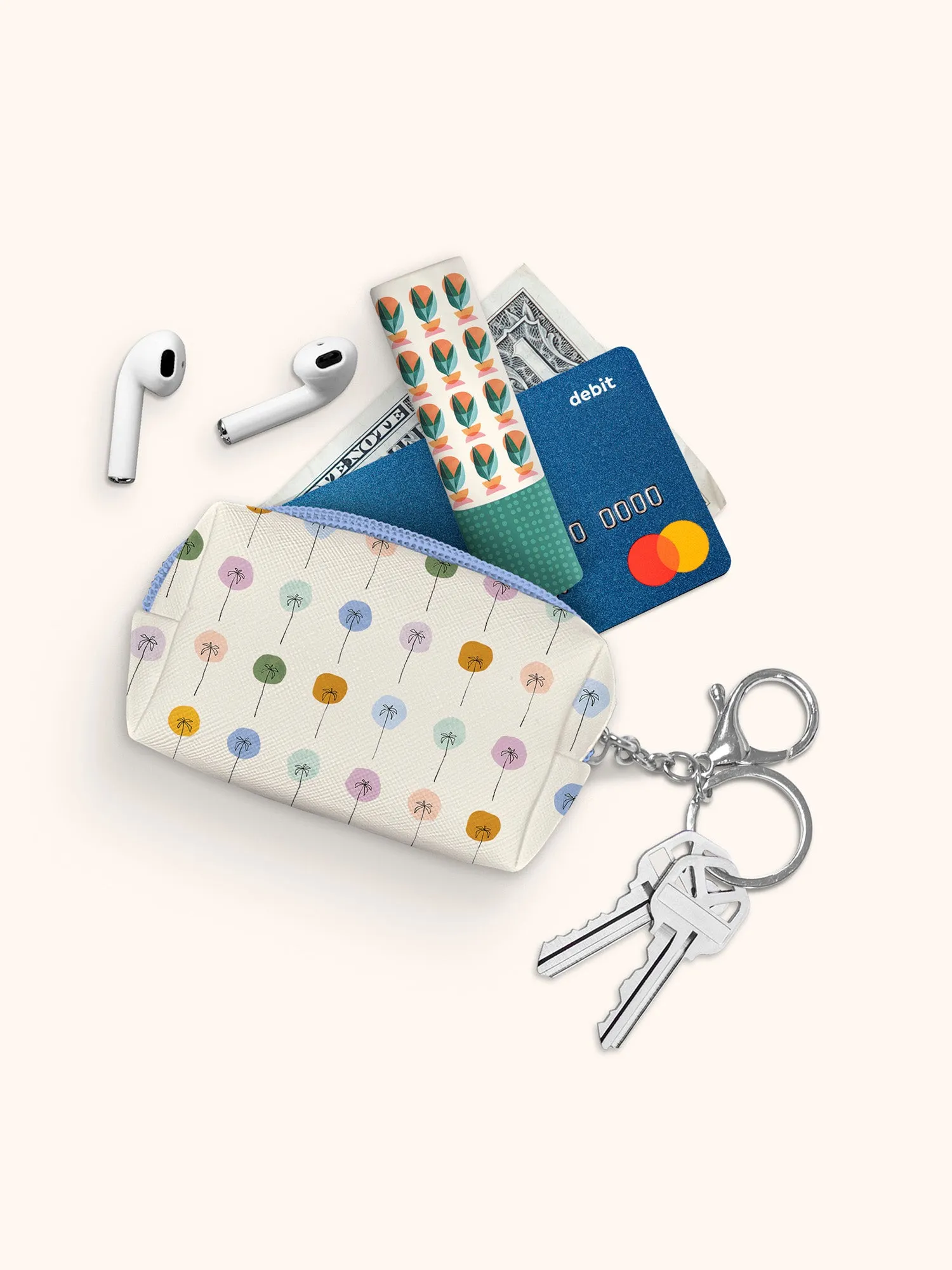 Dotted Palms Key Chain Pouch
