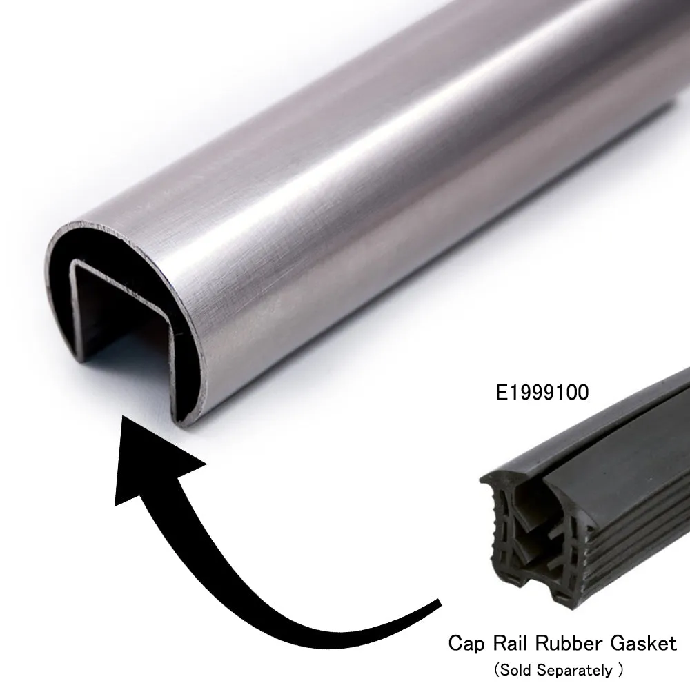 E1000424 Stainless Steel Round Cap Rail for Glass Railing Systems