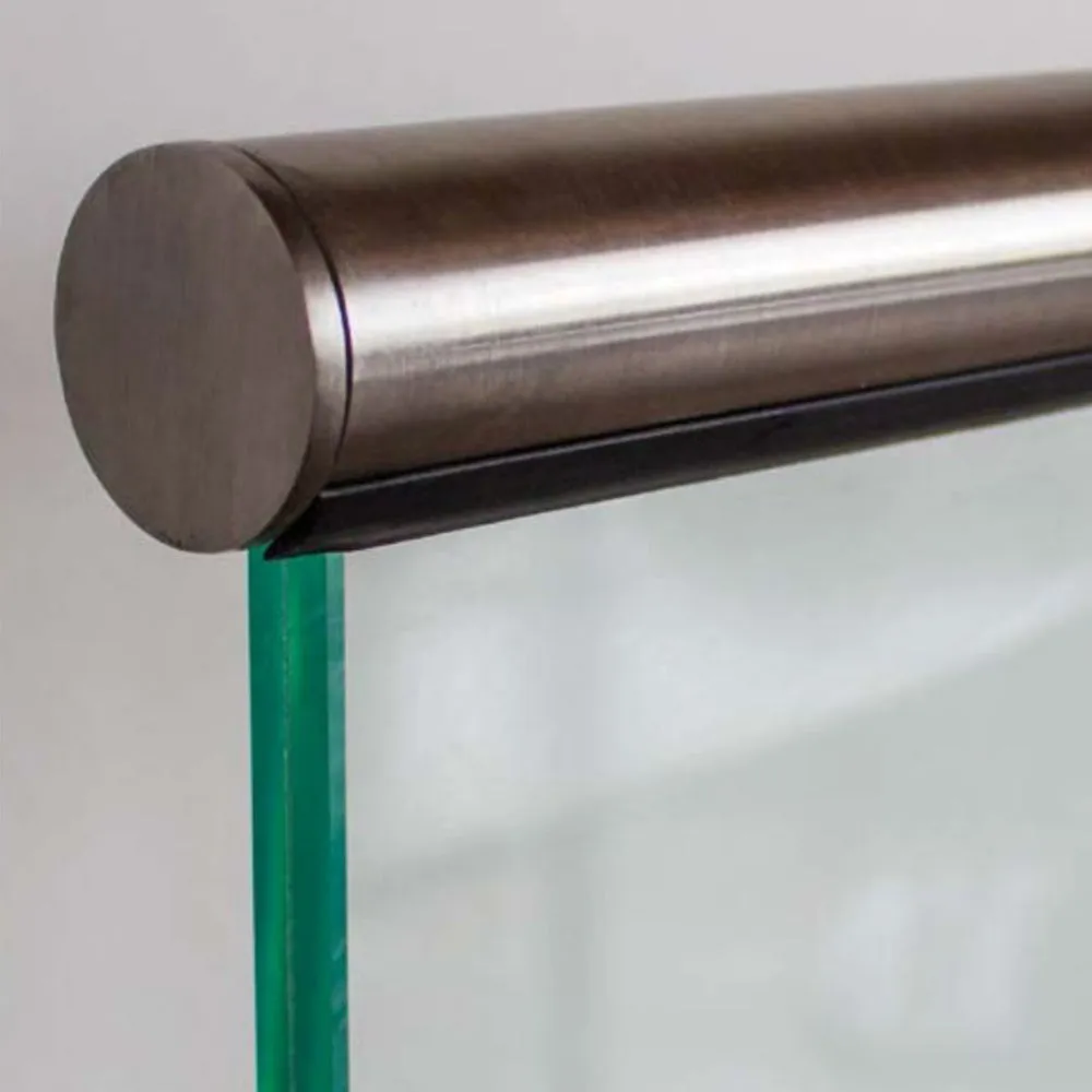 E1000424 Stainless Steel Round Cap Rail for Glass Railing Systems