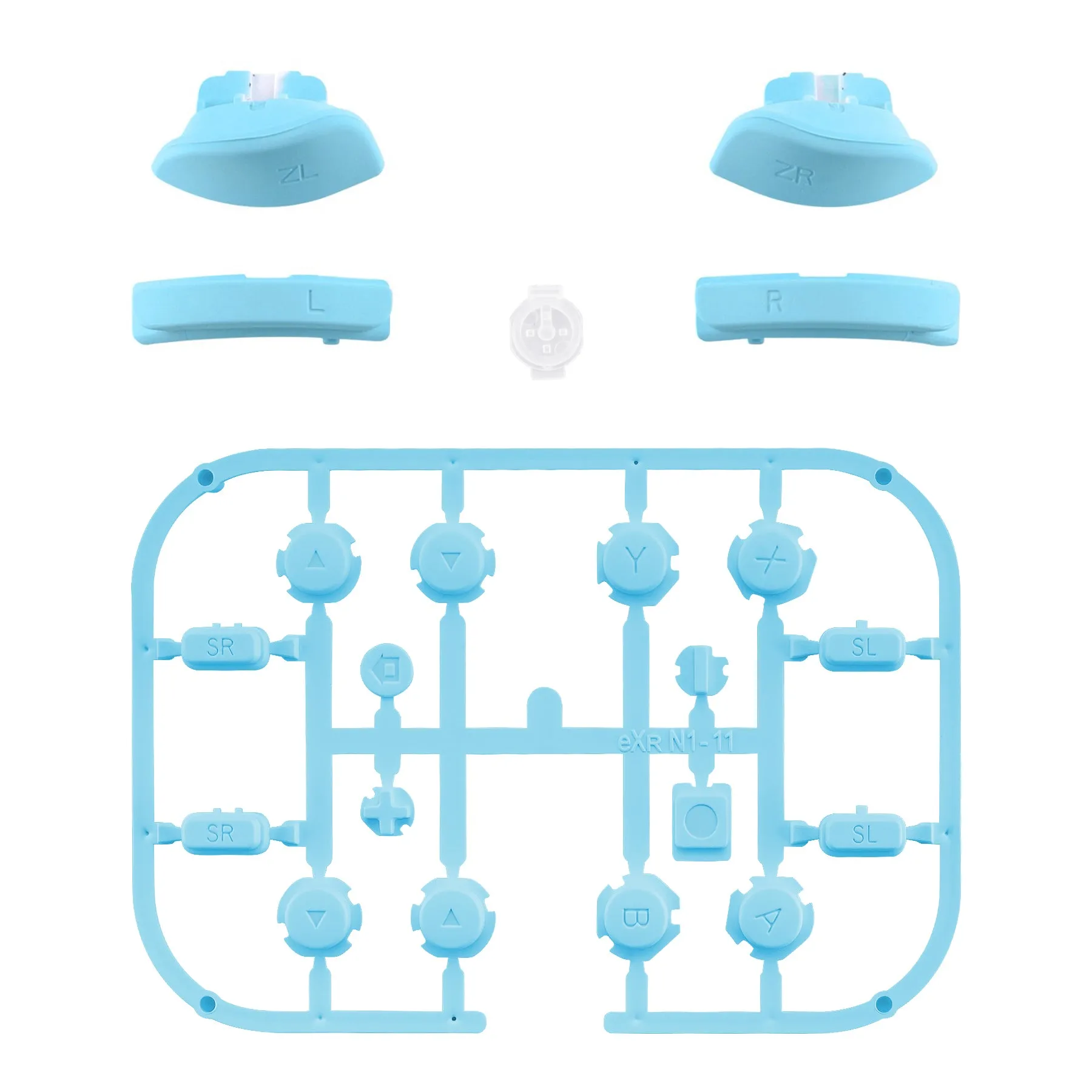 eXtremeRate Heaven Blue Replacement ABXY Direction Keys SR SL L R ZR ZL Trigger Buttons Springs, Full Set Buttons Repair Kits with Tools for NS Switch JoyCon & OLED JoyCon - JoyCon Shell NOT Included- AJ207