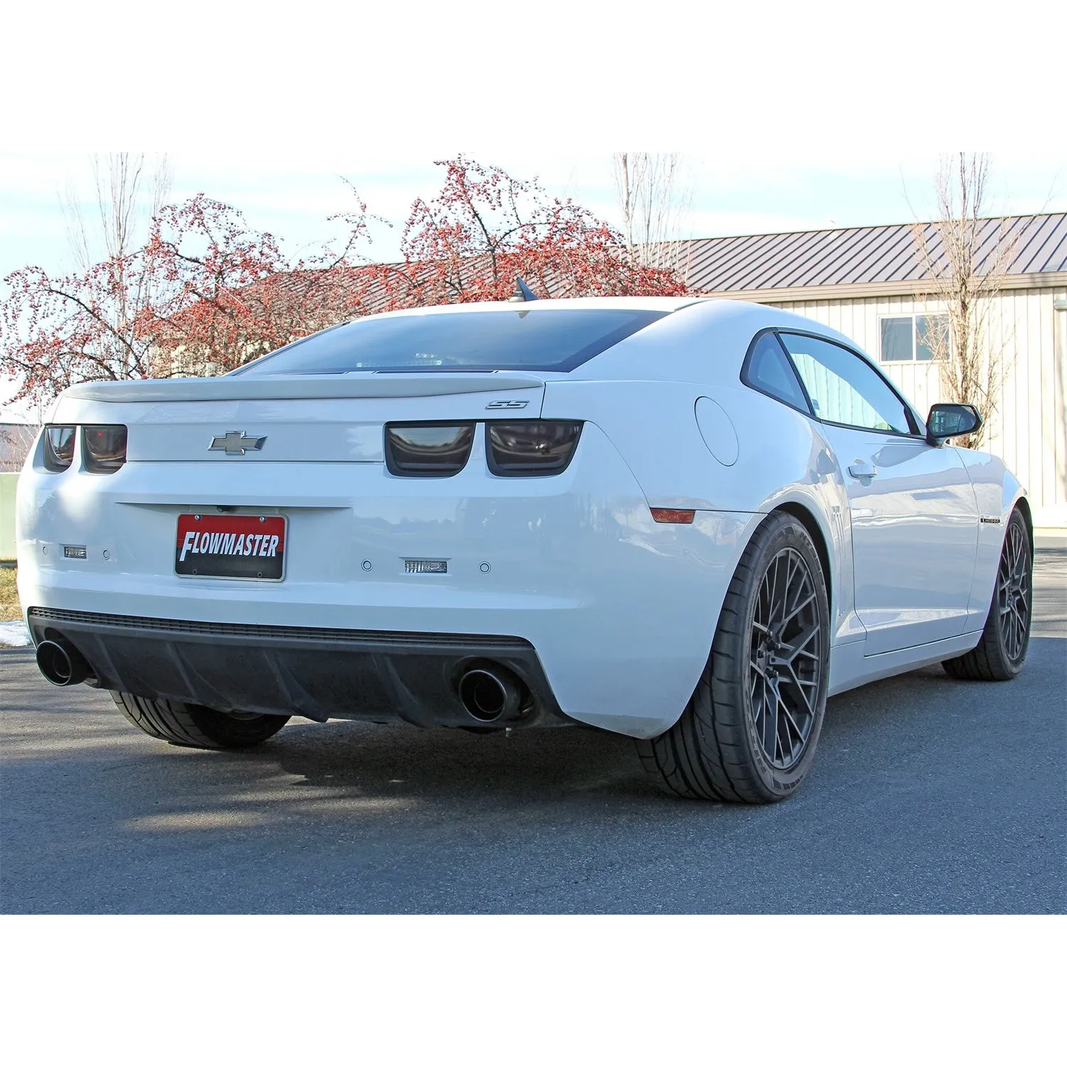 Flowmaster FlowFX Axle-Back Exhaust System - 3 in Diameter - Dual Rear Exit - 4.5 in Black Ceramic Tips - Stainless - Chevy Camaro 2010-15