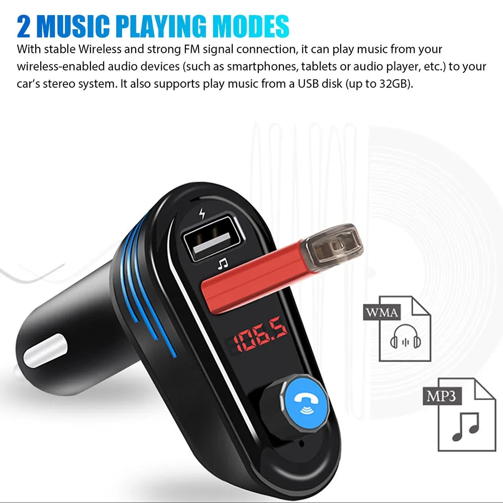 FM Transmitter For Car Wireless Radio Adapter MP3 Player Stereo