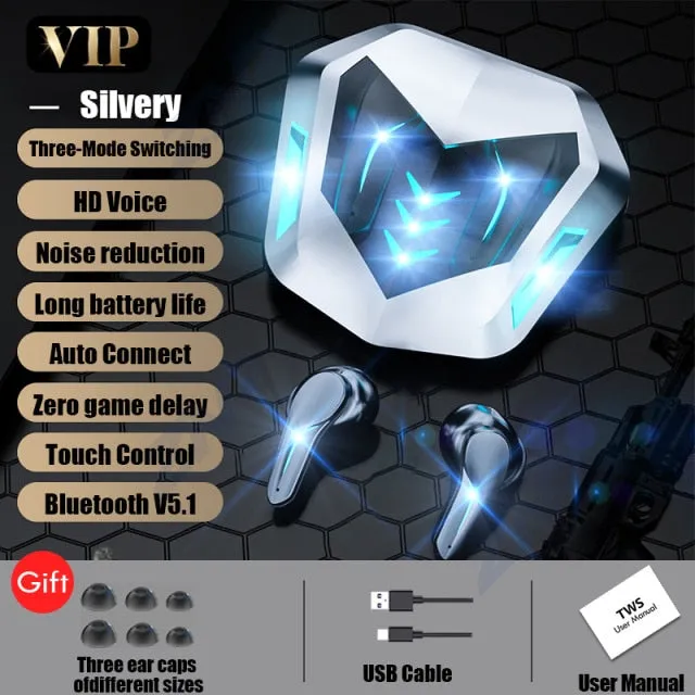 Gaming Headsets 65ms Low Latency TWS Bluetooth 5.1 Headphone Sports Waterproof Wireless Earphone Noise Cancelling Earbuds Gamer