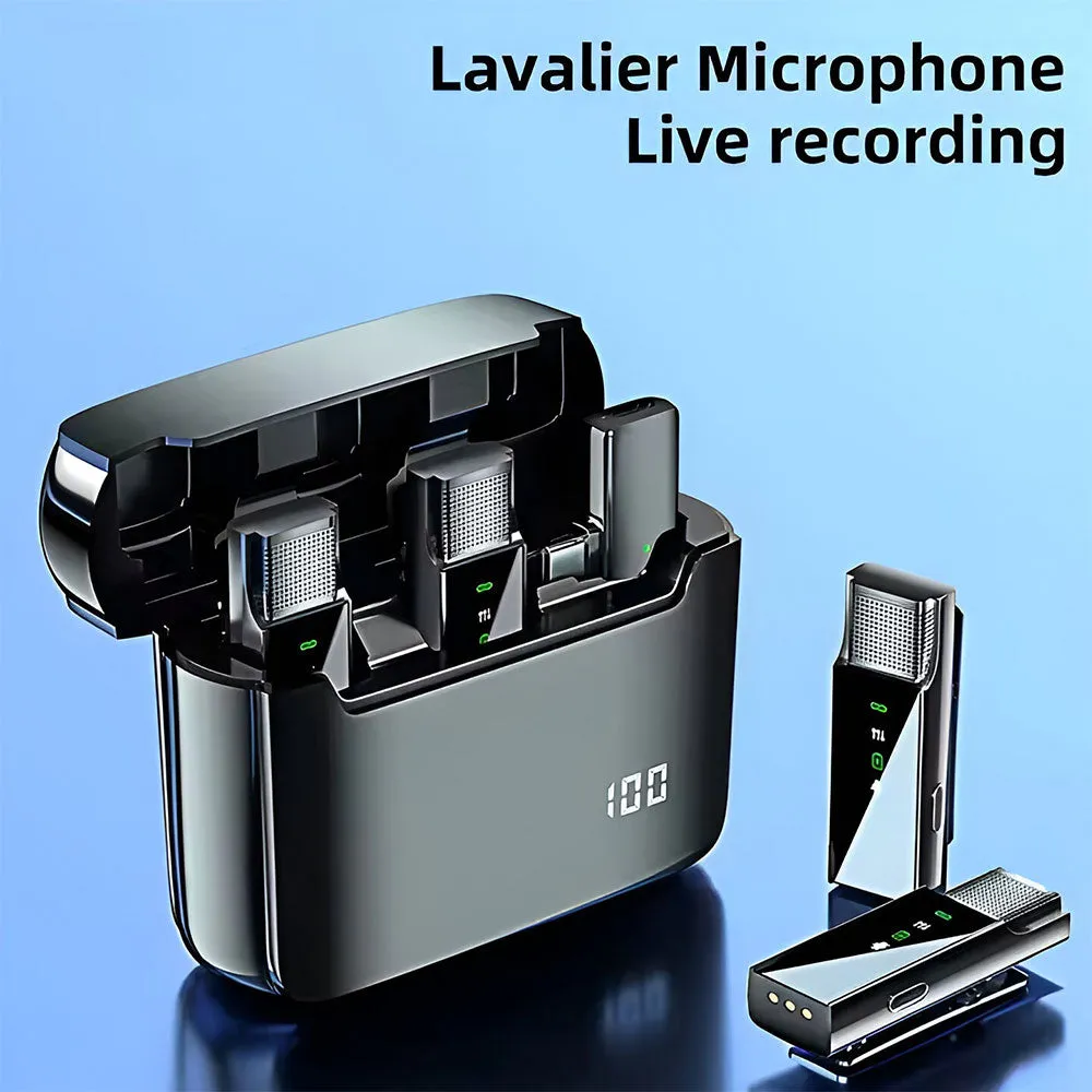 Green Lion GN2IN1DDMTCBK Type-C 2in1 Dual Channel Wireless Microphone System - Black