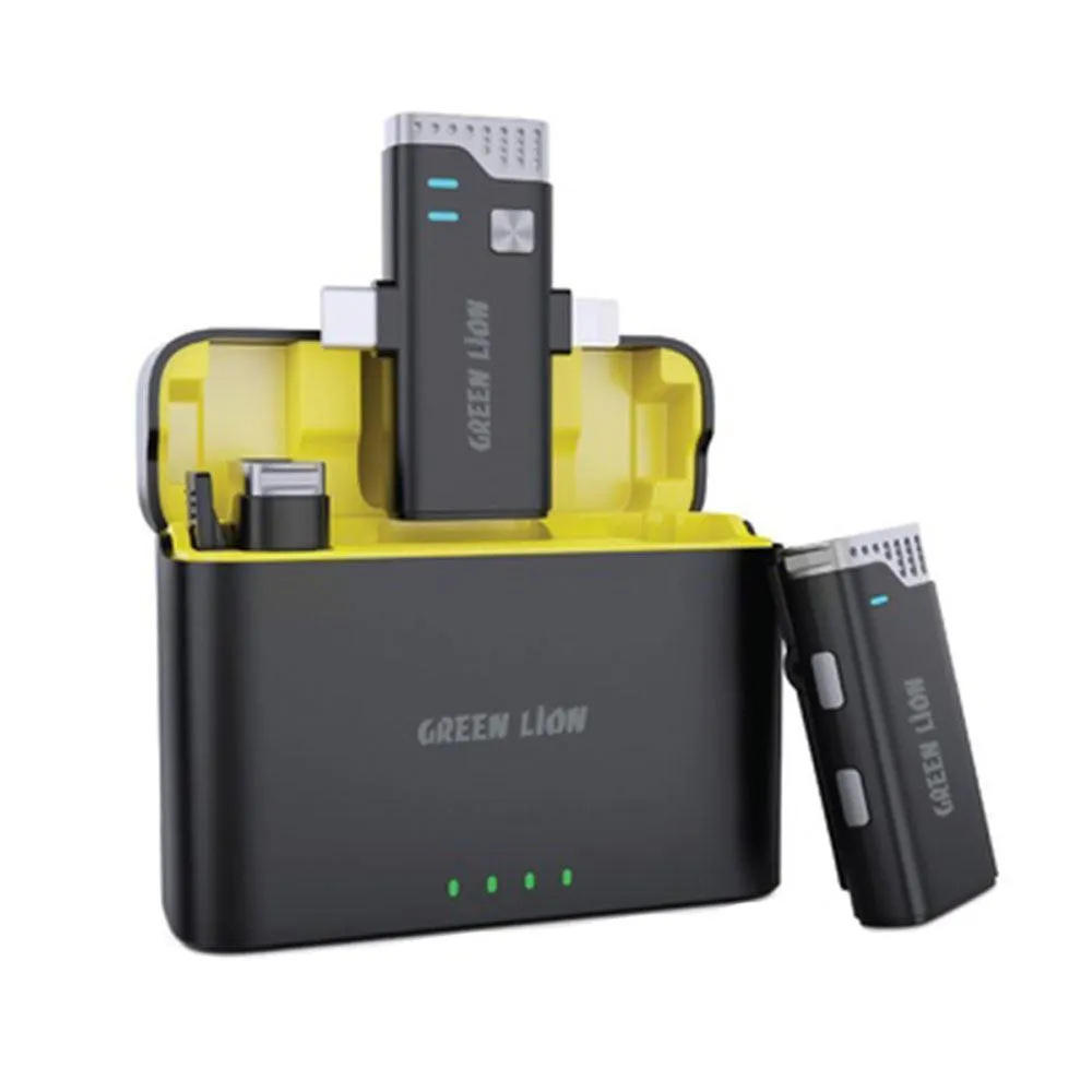 Green Lion GN3IN1MIC360D 3in1 2.4GHz Dual Channel Wireless Microphone System - Black