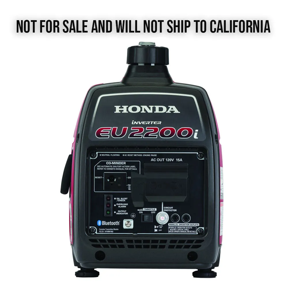 Honda EU2200i 2,200 Watt Quiet Gas Powered Portable Inverter Generator w/ CO-Minder