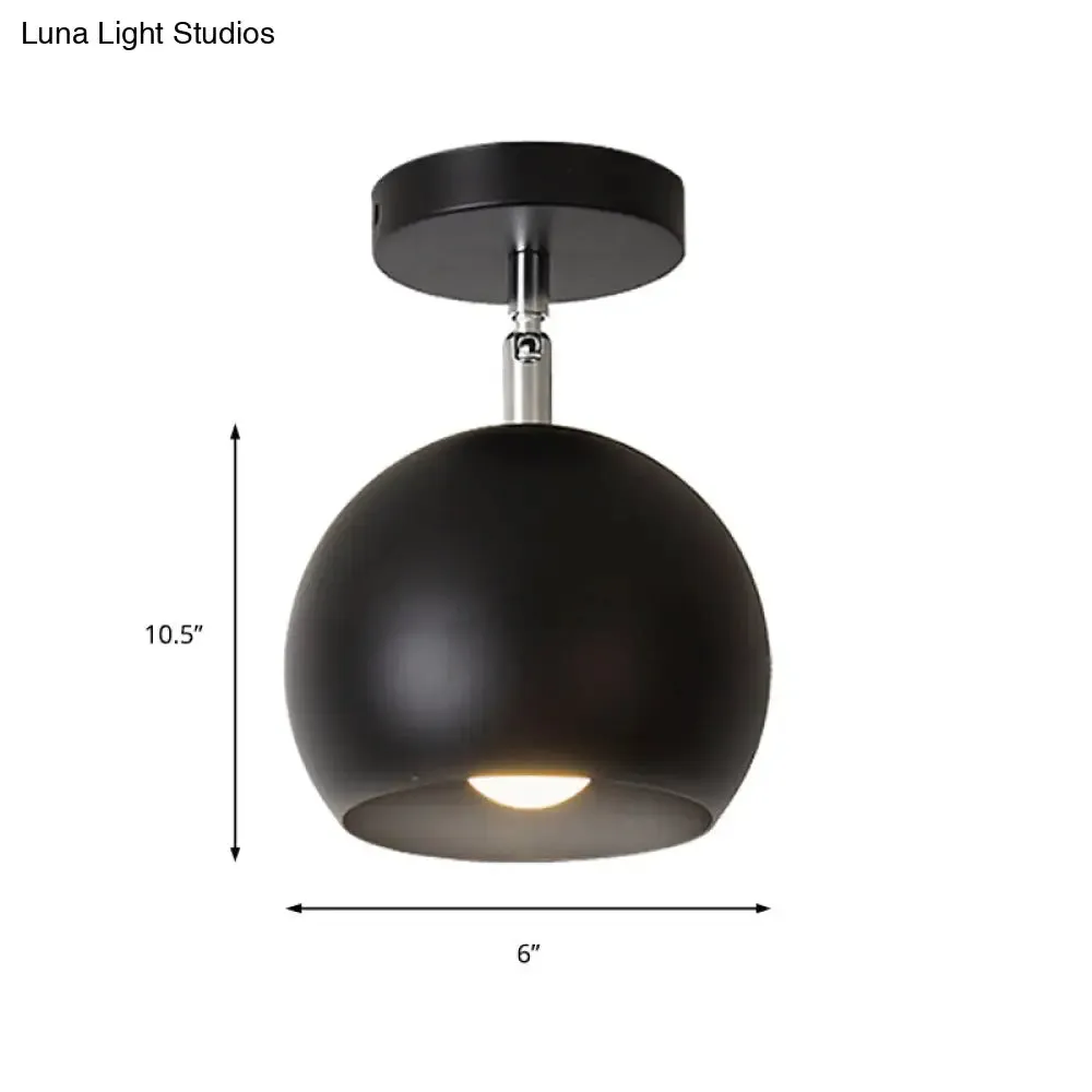 Industrial-Style Metal Ceiling Light with Adjustable Mounting - Black Finish