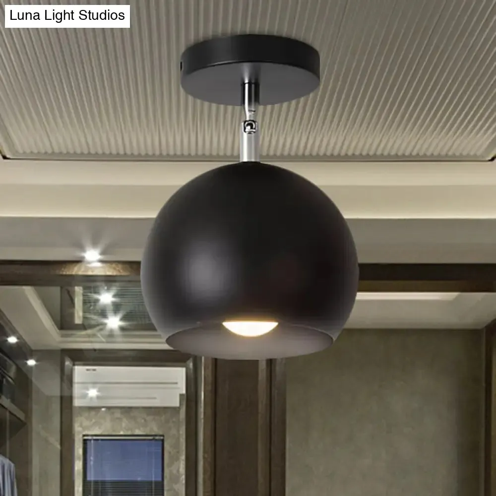 Industrial-Style Metal Ceiling Light with Adjustable Mounting - Black Finish