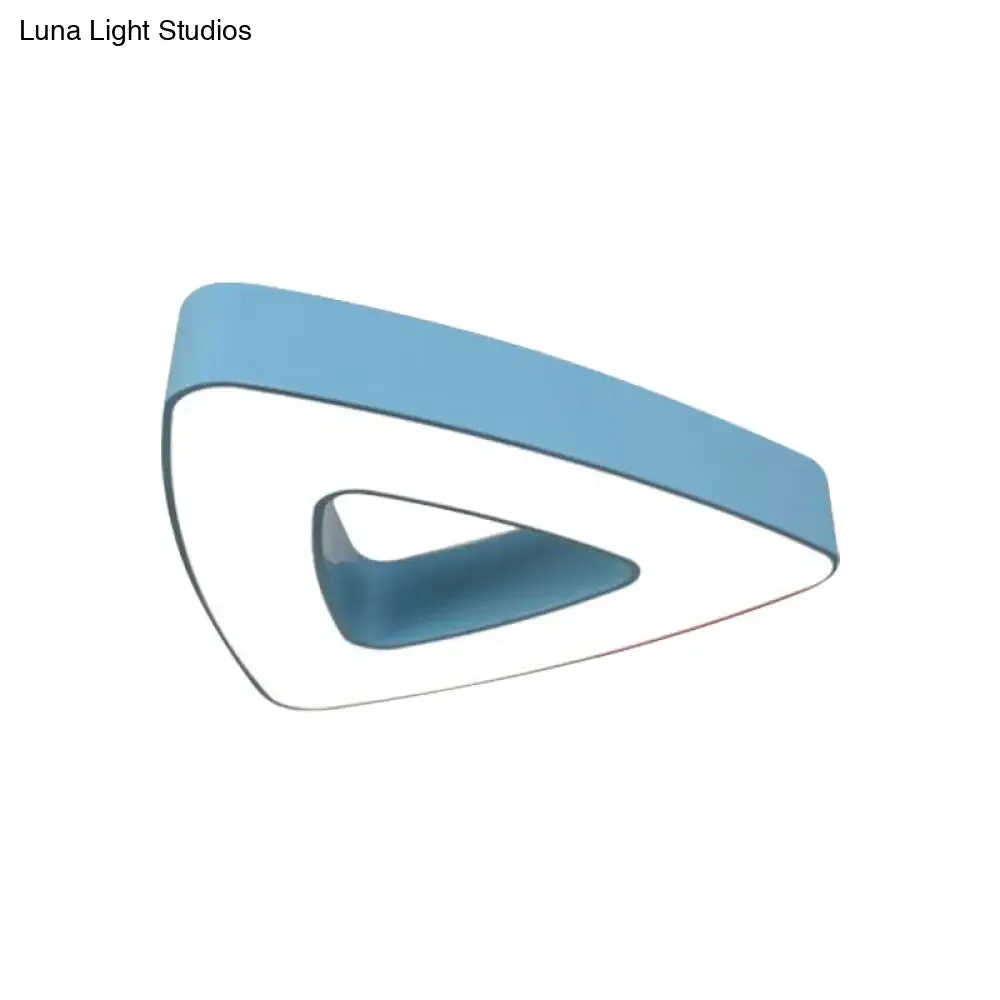 Kid's LED Acrylic Hollow Triangle Flushmount Ceiling Light in Red/Blue/Green – Warm/White Lighting