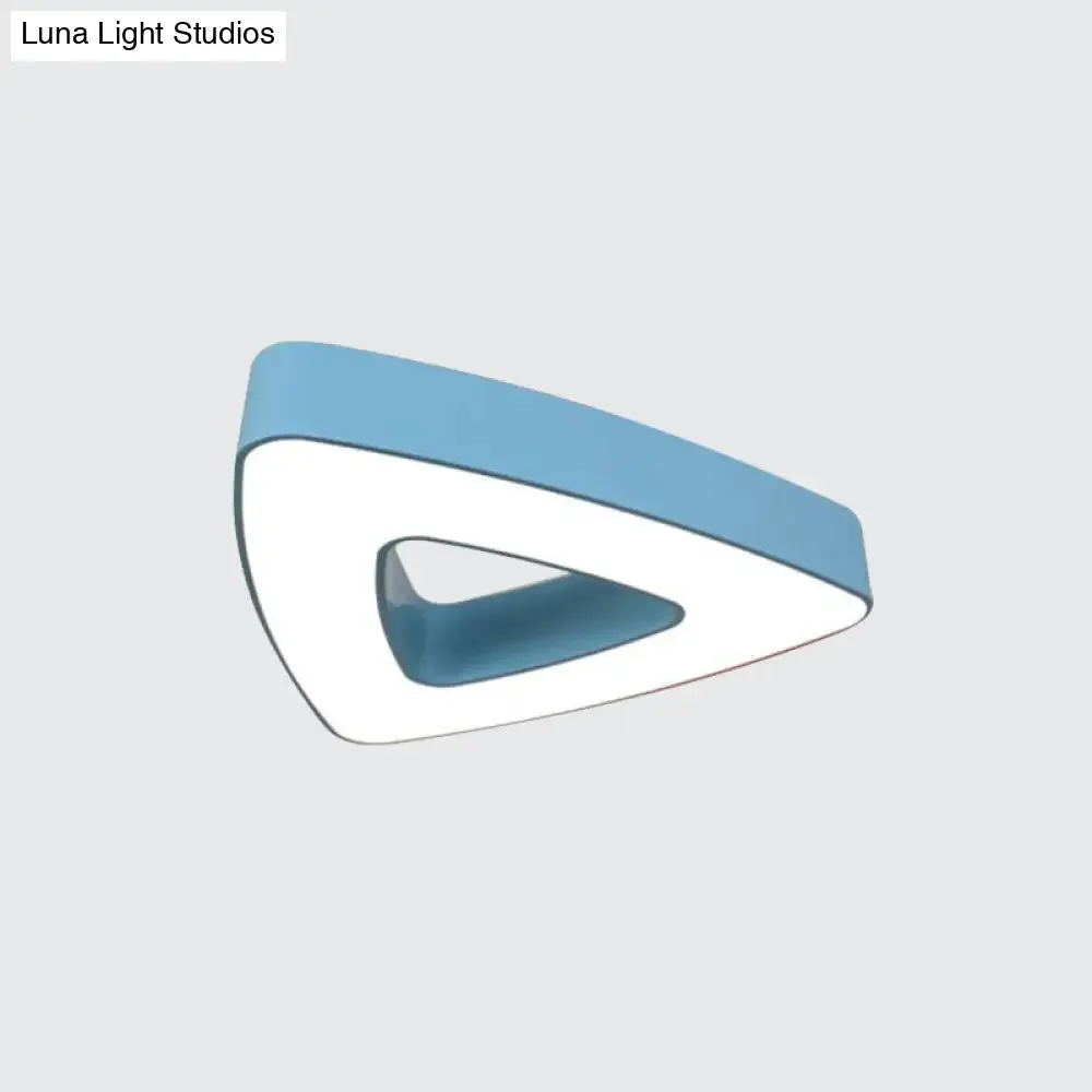 Kid's LED Acrylic Hollow Triangle Flushmount Ceiling Light in Red/Blue/Green – Warm/White Lighting