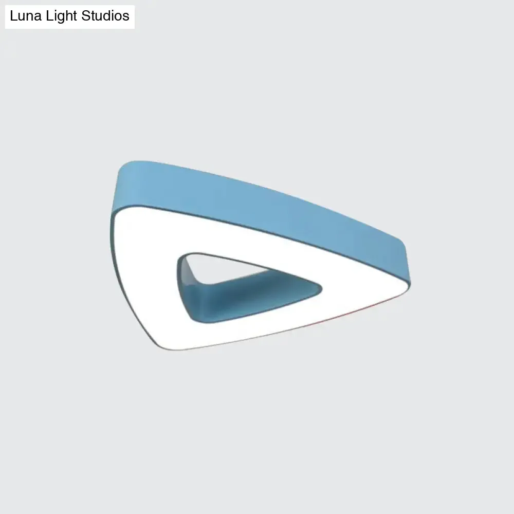 Kid's LED Acrylic Hollow Triangle Flushmount Ceiling Light in Red/Blue/Green – Warm/White Lighting