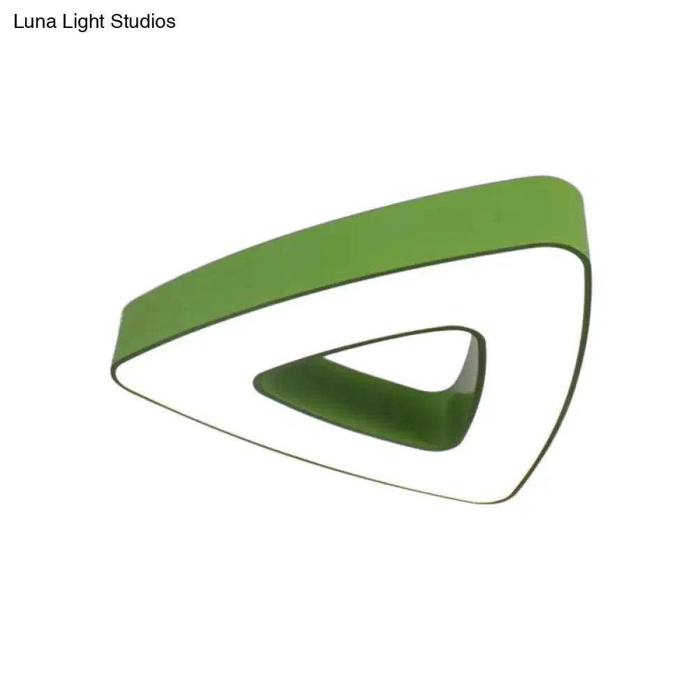 Kid's LED Acrylic Hollow Triangle Flushmount Ceiling Light in Red/Blue/Green – Warm/White Lighting
