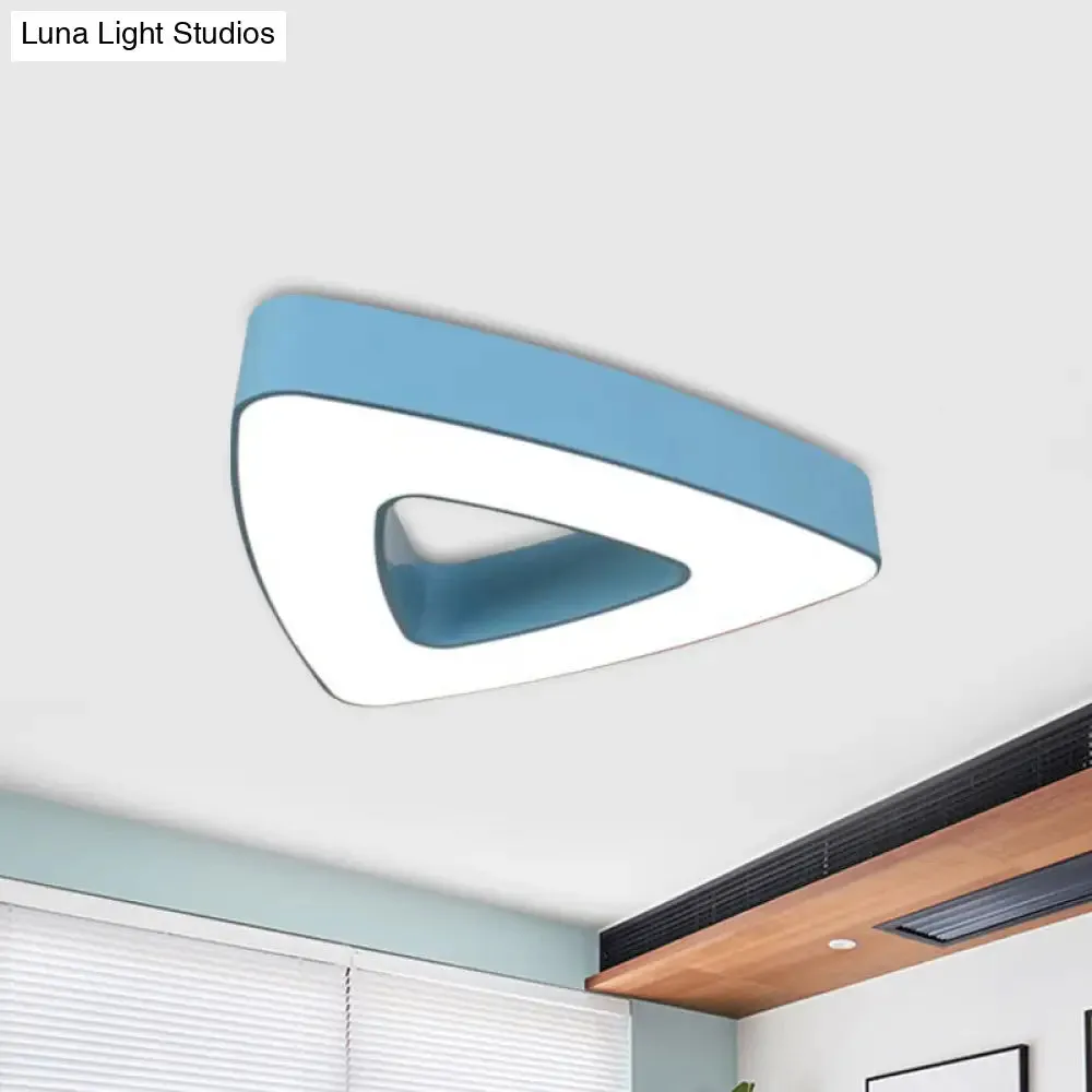 Kid's LED Acrylic Hollow Triangle Flushmount Ceiling Light in Red/Blue/Green – Warm/White Lighting