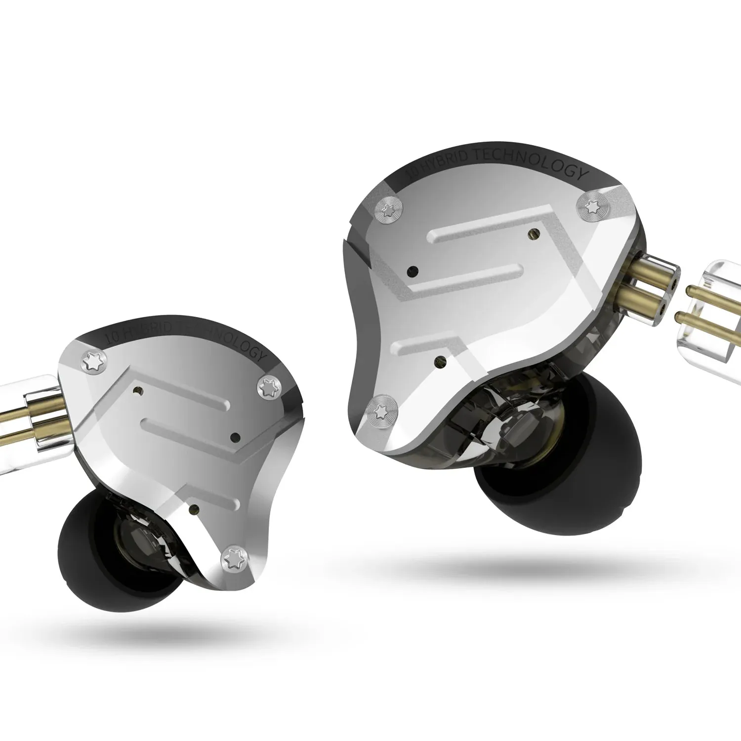 KZ ZS10 Pro Gold Earphones 4BA 1DD Hybrid 10 drivers HIFI Bass Earbuds In Ear Monitor Headphones Noise Cancelling Metal Headset