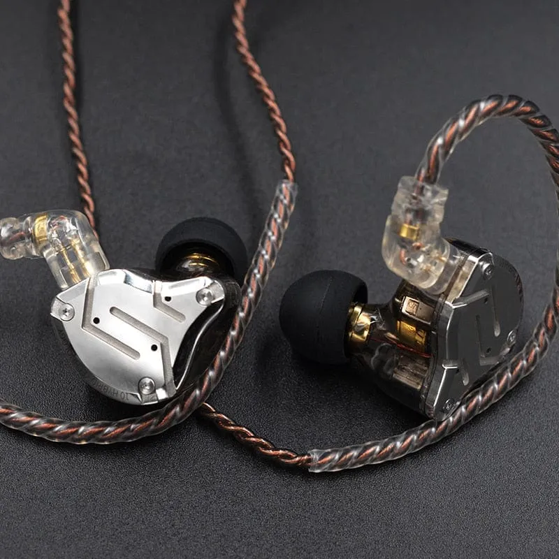 KZ ZS10 Pro Gold Earphones: Hybrid 10 Drivers HIFI Bass Earbuds for Exceptional Sound Experience