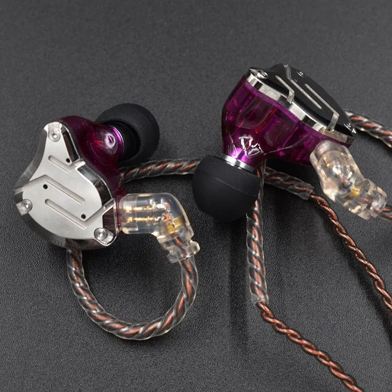 KZ ZS10 Pro Gold Earphones: Hybrid 10 Drivers HIFI Bass Earbuds for Exceptional Sound Experience