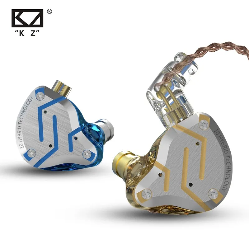 KZ ZS10 Pro Metal Headset 4BA 1DD Hybrid 10 drivers HIFI Bass Earbuds In Ear Monitor Headphones