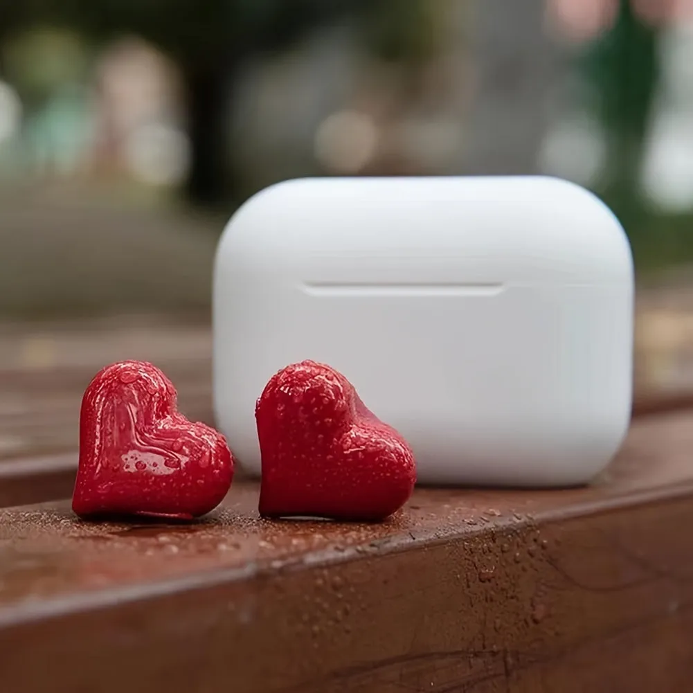 Love Your Workout: Wireless Heart-Shaped Earbuds with Voice-Activated Noise Cancellation for Laptop Compatibility