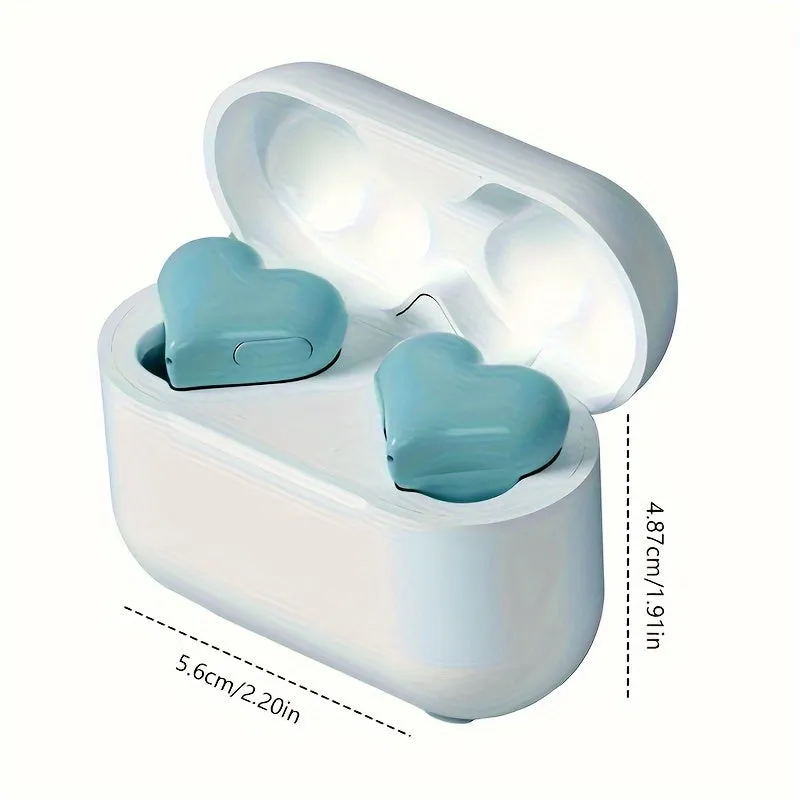 Love Your Workout: Wireless Heart-Shaped Earbuds with Voice-Activated Noise Cancellation for Laptop Compatibility
