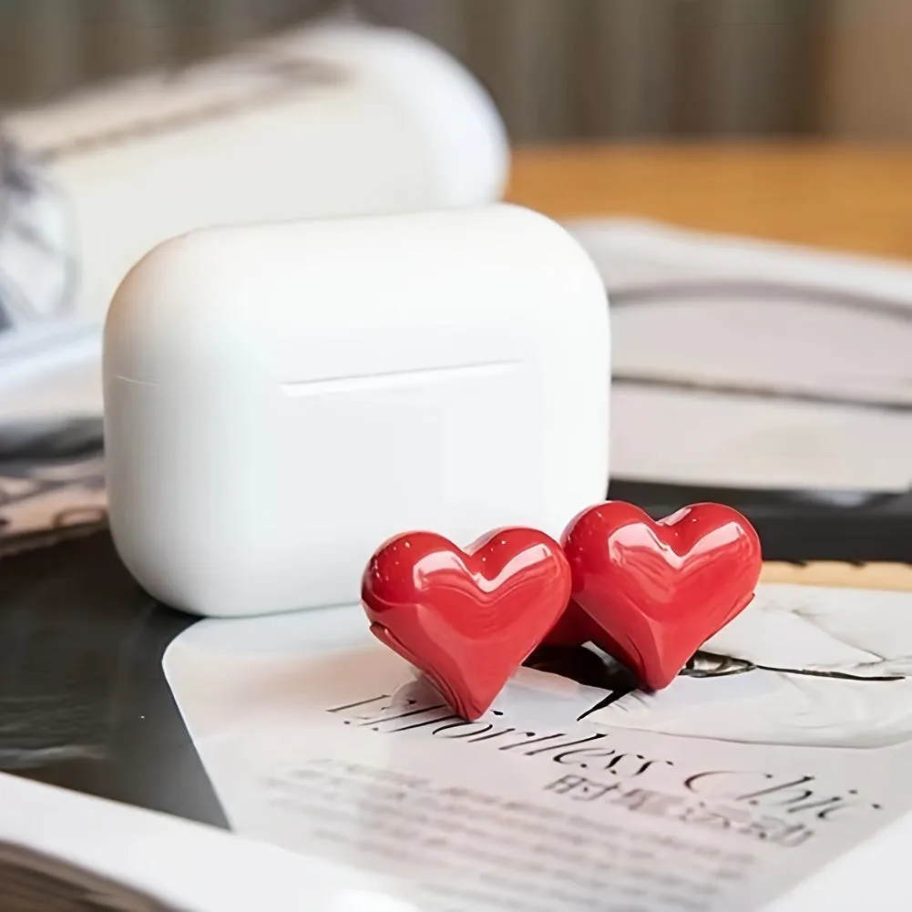 Love Your Workout: Wireless Heart-Shaped Earbuds with Voice-Activated Noise Cancellation for Laptop Compatibility
