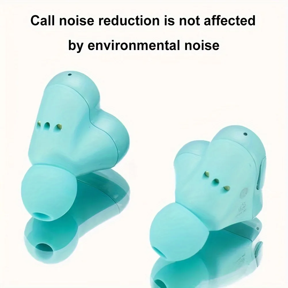 Love Your Workout: Wireless Heart-Shaped Earbuds with Voice-Activated Noise Cancellation for Laptop Compatibility