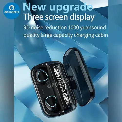 M10 TWS LED Bluetooth Waterproof Earphones 9D Wireless Earbuds