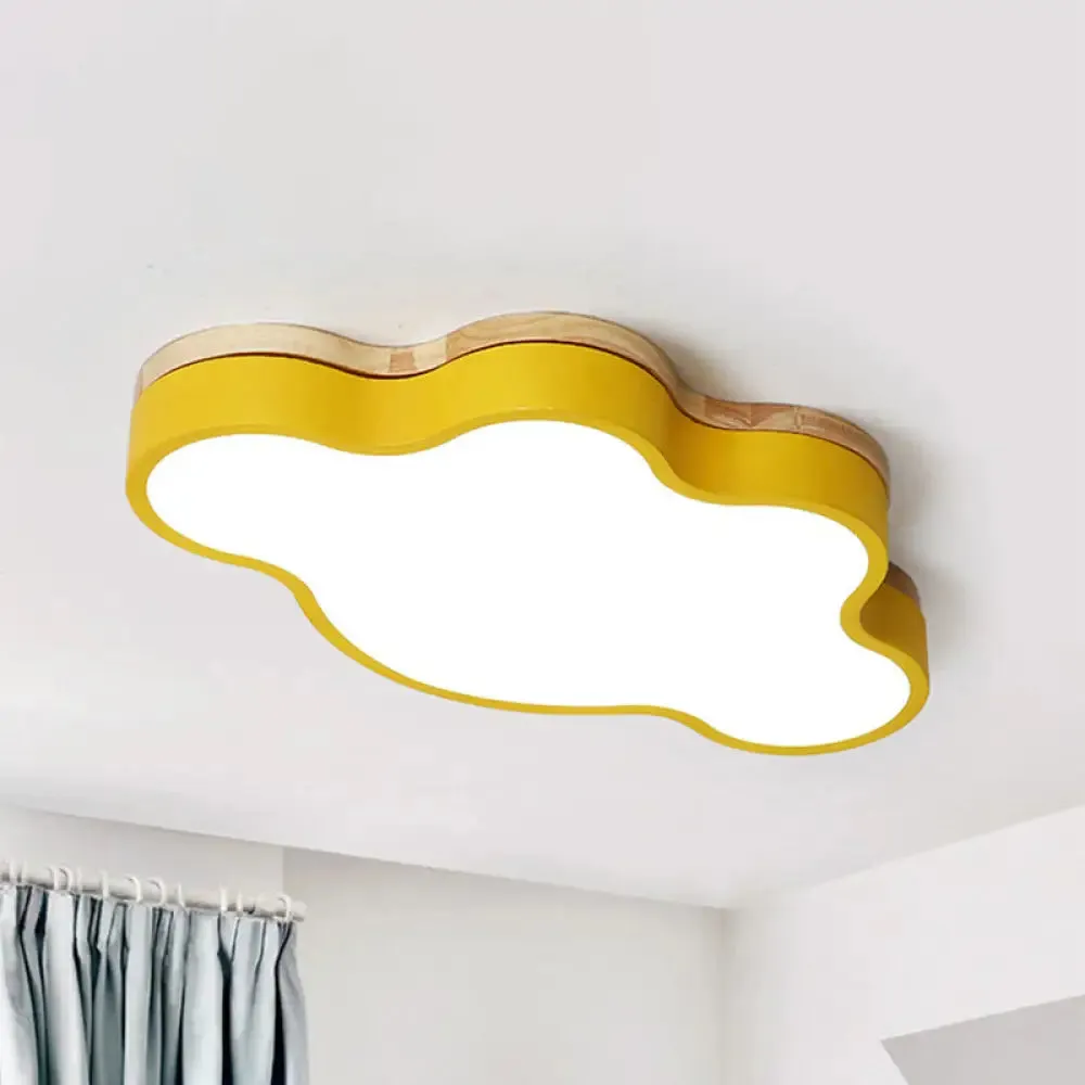 Macaron Loft LED Ceiling Lamp: Acrylic Cloud Shape Flush Light for Kid's Bedroom
