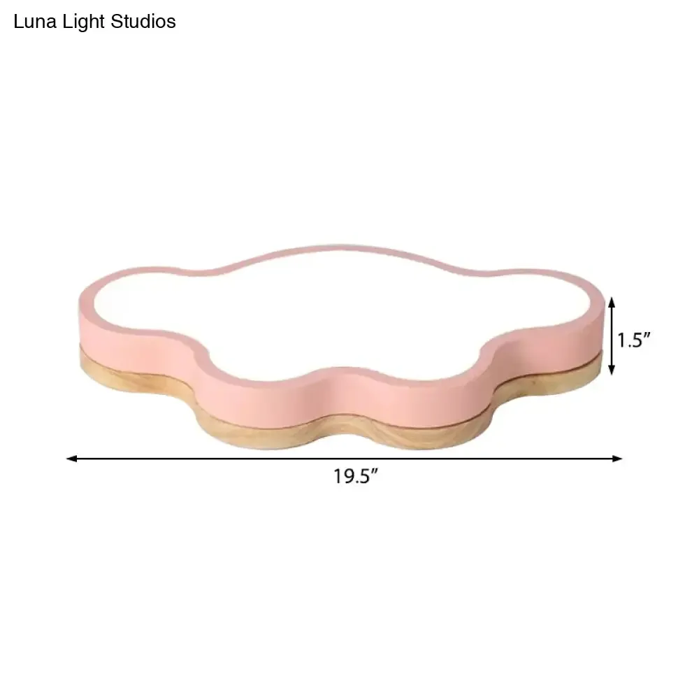 Macaron Loft LED Ceiling Lamp: Acrylic Cloud Shape Flush Light for Kid's Bedroom