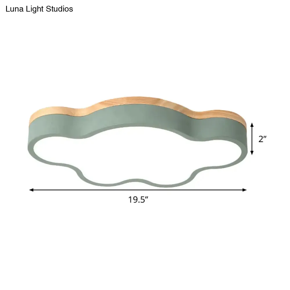 Macaron Loft LED Ceiling Lamp: Acrylic Cloud Shape Flush Light for Kid's Bedroom