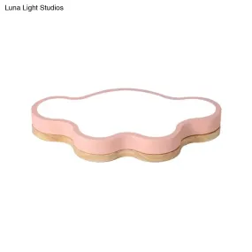 Macaron Loft LED Ceiling Lamp: Acrylic Cloud Shape Flush Light for Kid's Bedroom