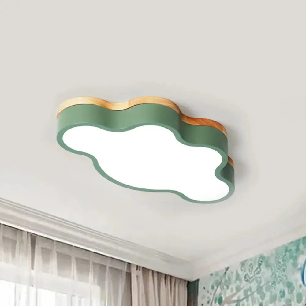 Macaron Loft LED Ceiling Lamp: Acrylic Cloud Shape Flush Light for Kid's Bedroom