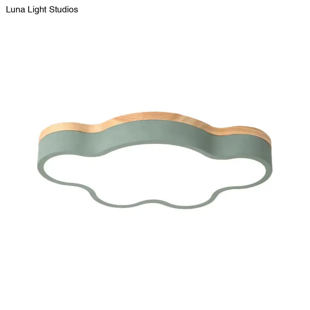Macaron Loft LED Ceiling Lamp: Acrylic Cloud Shape Flush Light for Kid's Bedroom