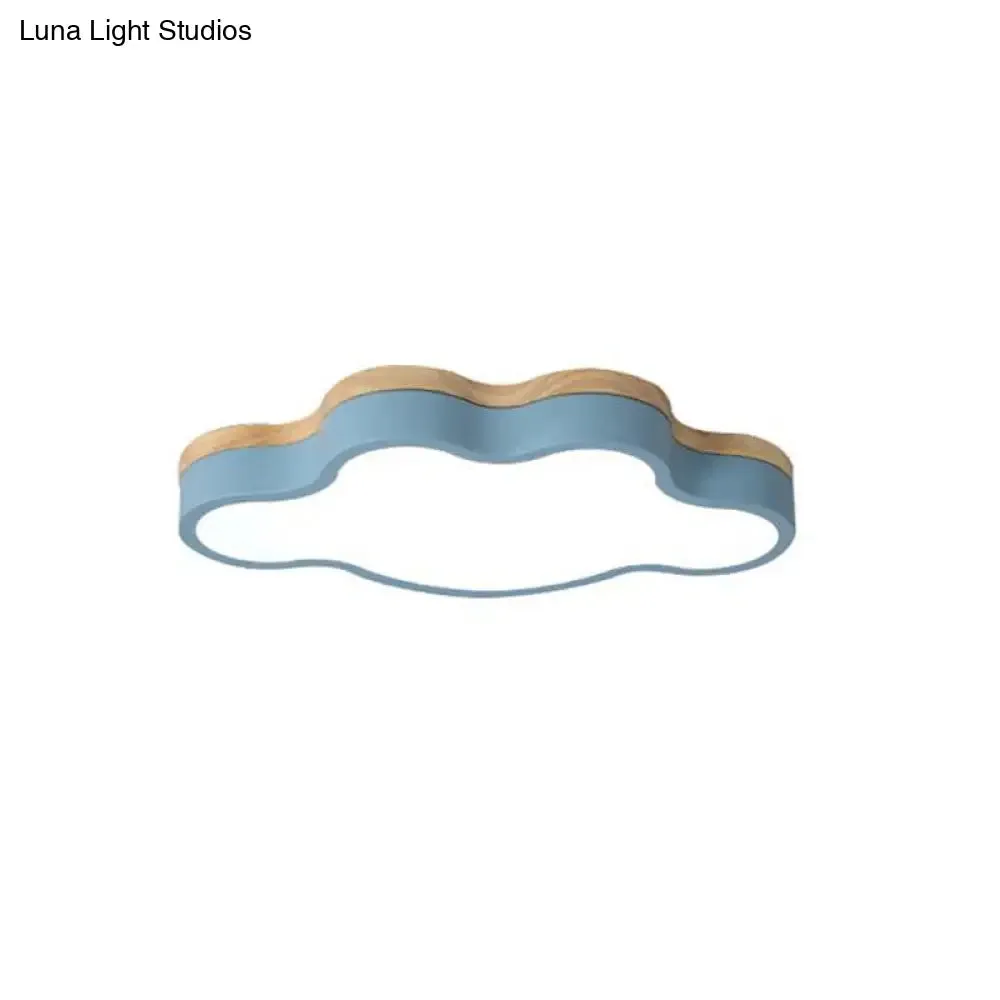 Macaron Loft LED Ceiling Lamp: Acrylic Cloud Shape Flush Light for Kid's Bedroom