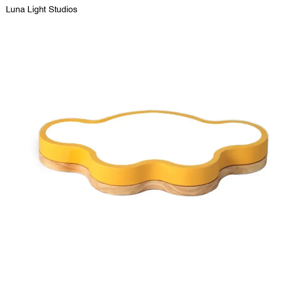 Macaron Loft LED Ceiling Lamp: Acrylic Cloud Shape Flush Light for Kid's Bedroom