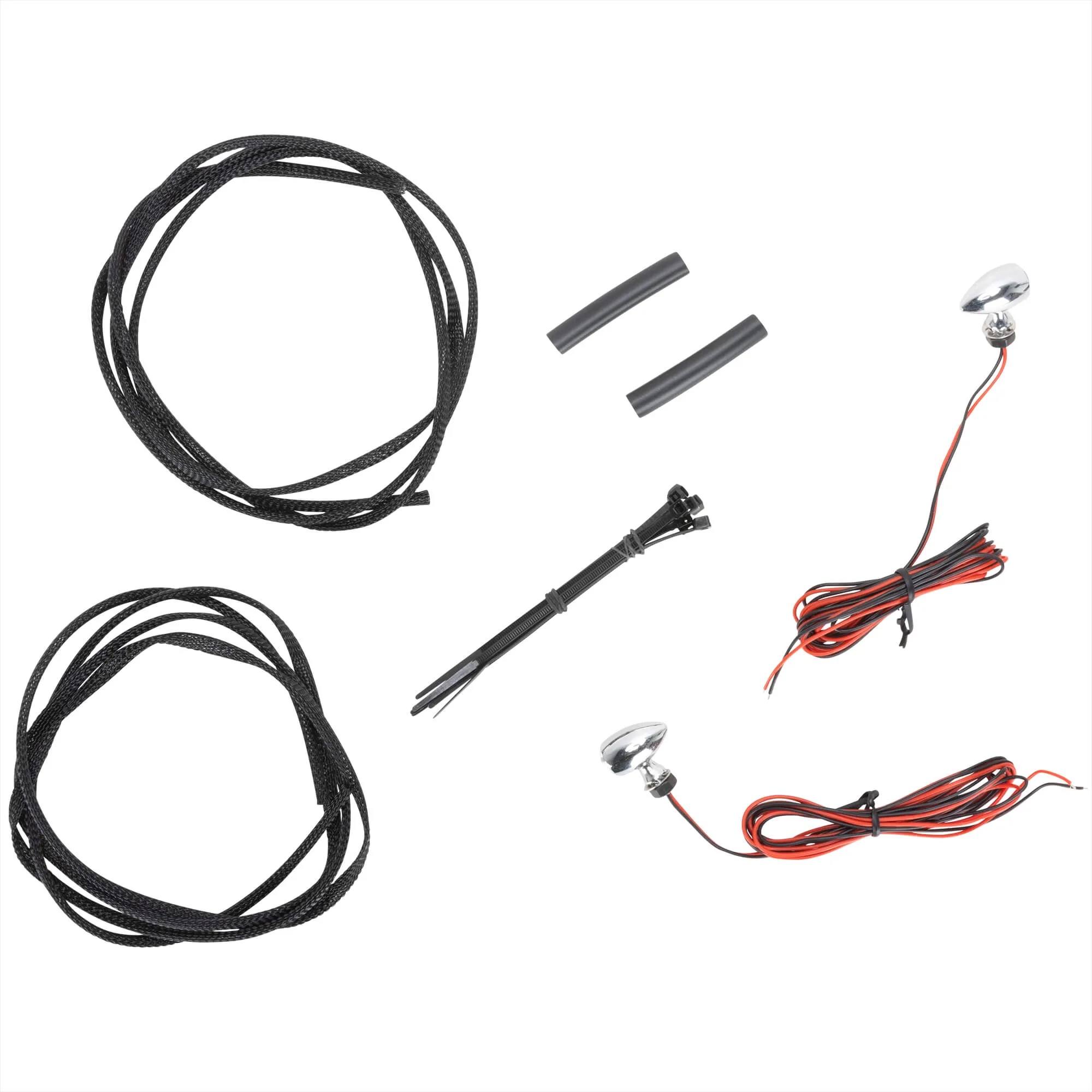 Micro Bullet Turn Signals - Chrome - Red