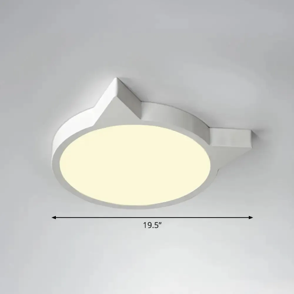 Minimalist Kitty LED Flushmount Ceiling Light for Kids' Bedroom - Acrylic Flush Mount