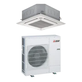 Mitsubishi 24,000 BTU Commercial Ceiling Cassette Single Zone Heat Pump Unit (PLA-A24EA8 & PUZ-A24NHA7)