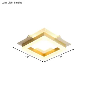 Modern Gold LED Ceiling Lamp for Staircases with Warm/White Light