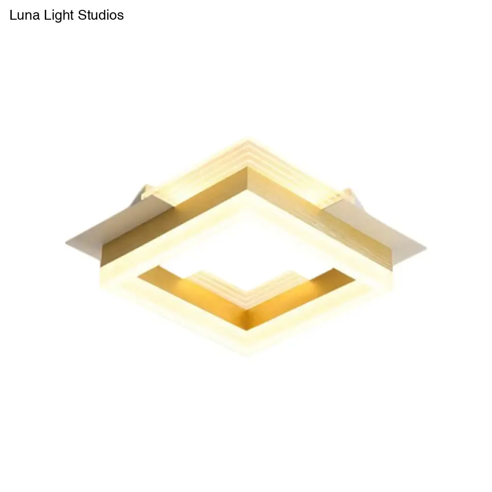 Modern Gold LED Ceiling Lamp for Staircases with Warm/White Light