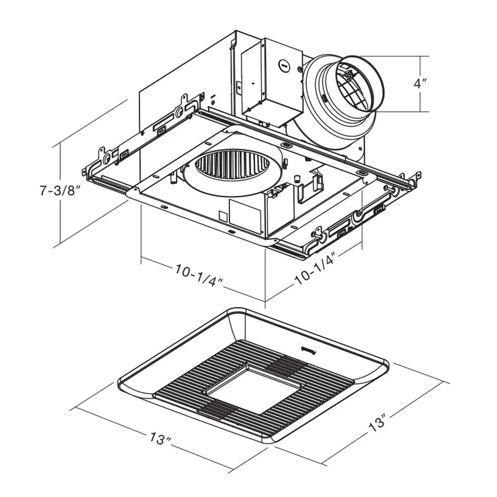 Panasonic WhisperCeiling DC, Bathroom Exhaust Fan, LED Light, 50/80/110 CFM