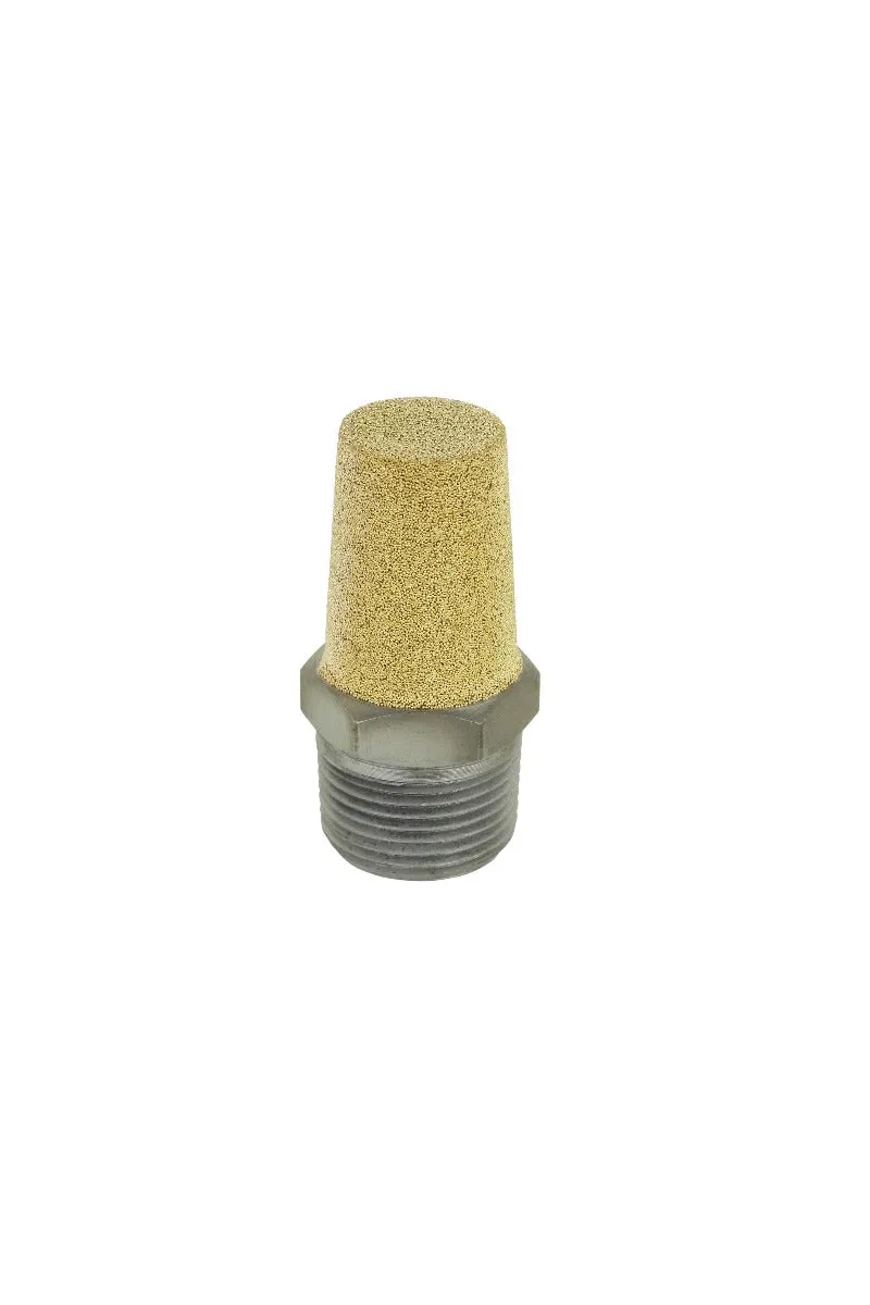 Pneumatic Exhaust Muffler, 3/4” MNPT, 40 Micron Sintered Bronze Silencer/Diffuse Air & Noise Reducer (Box of 25)
