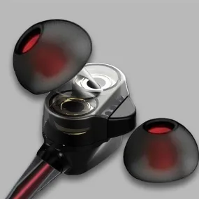 PTron Boom 4D Headphones Deep Bass Stereo Wired Headset For All Smartphones (Red/Black)