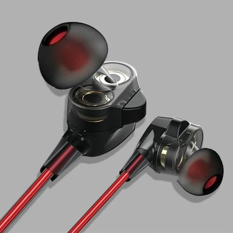 PTron Boom 4D Headphones Deep Bass Stereo Wired Headset For All Smartphones (Red/Black)