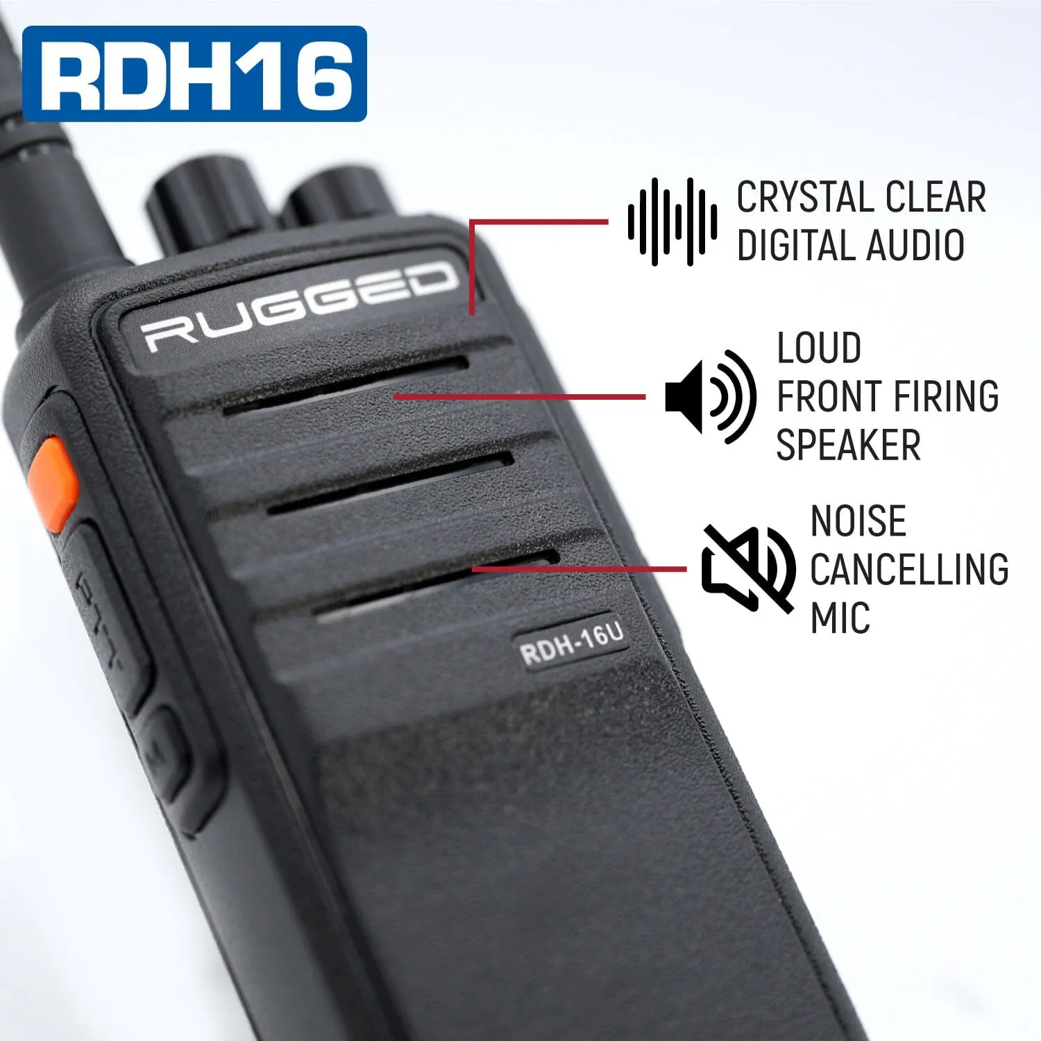Rugged RDH16 UHF Digital and Analog Handheld Radio