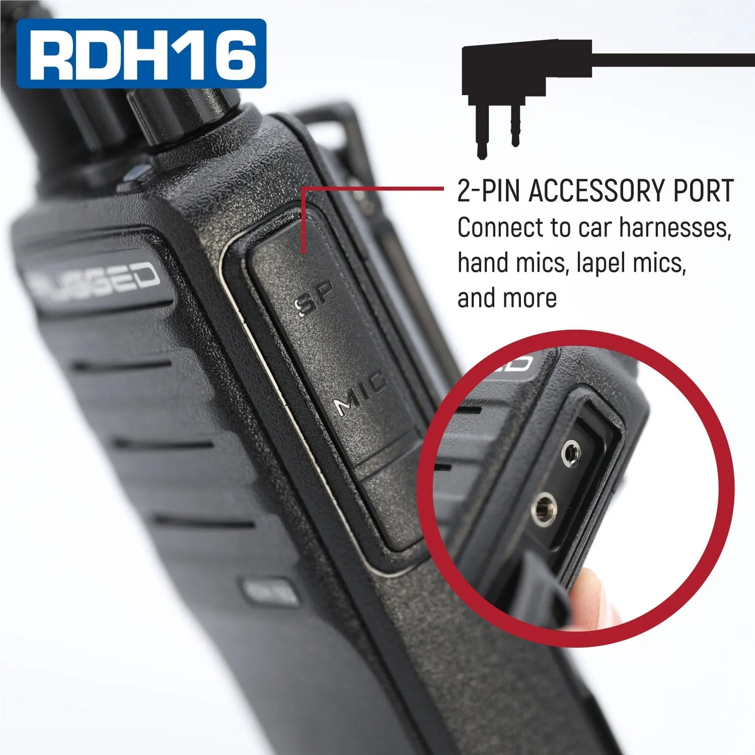Rugged RDH16 UHF Digital and Analog Handheld Radio