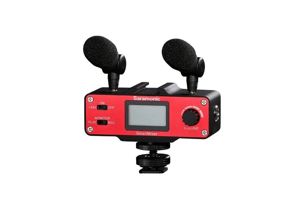Saramonic SmartMixer Smartphone Mixer with Dual Microphones, Handgrip & Headphone Output for Apple iPhone & Android