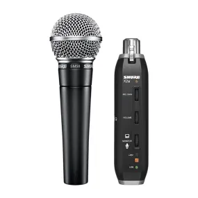 Shure SM58 Dynamic Cardioid Microphone w/X2U XLR-To-USB Signal Adapter