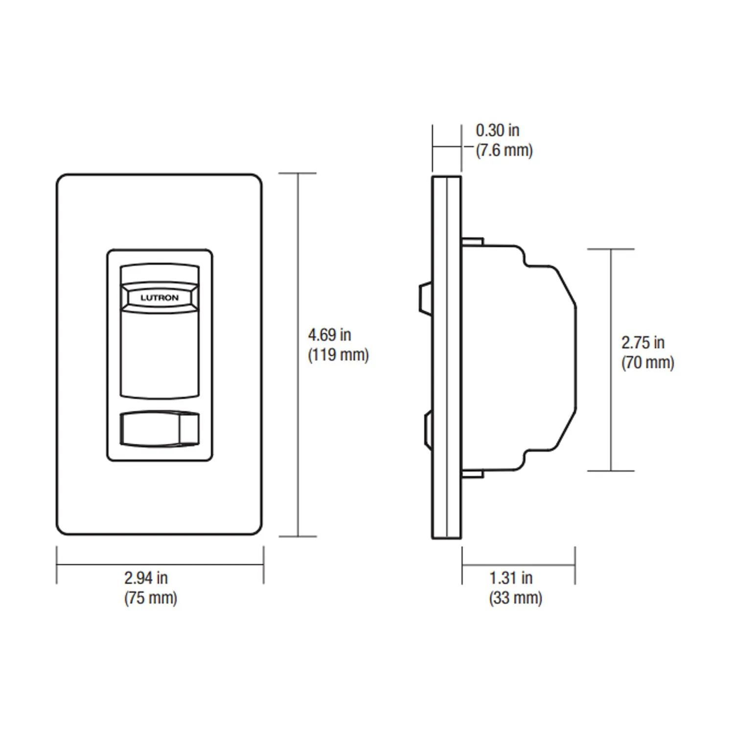 Skylark Contour Reverse-Phase ELV Dimmer, 3-Way, 250W LED/500W ELV, Neutral Required, White