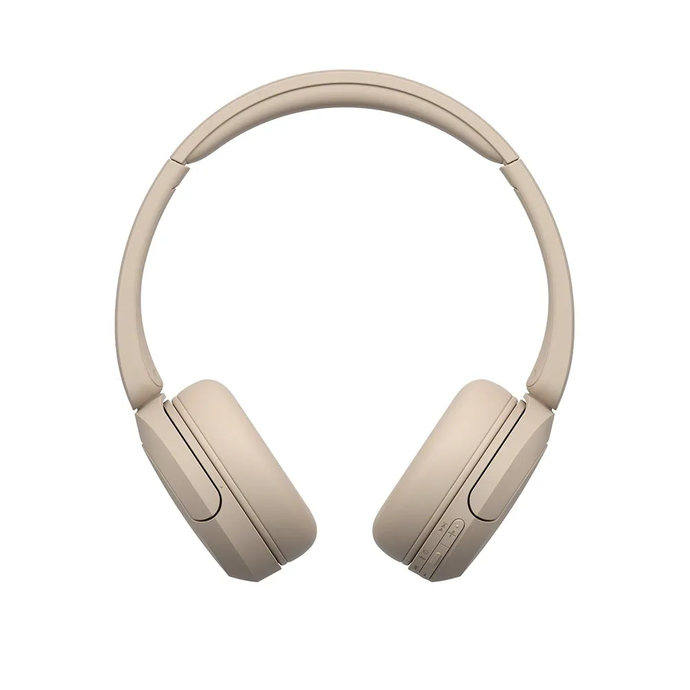 SONY WH-CH520 On-Ear Wireless Headphones with Bluetooth 5.2, Microphone, Type-C, EQ Settings, Headphones Connect App, DSEE Audio Restoration, 30mm Driver and 50 Hours Playback for Phone, Laptop, Computer - Black, Cream, Blue, White
